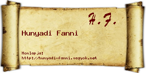 Hunyadi Fanni névjegykártya